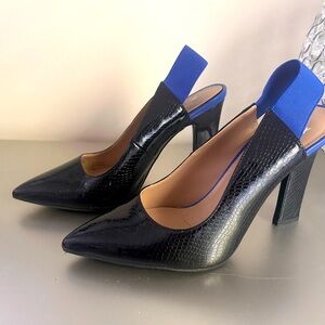 Black Slingback Played Pumps